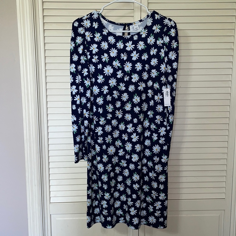 Soft knit long sleeve swing dress